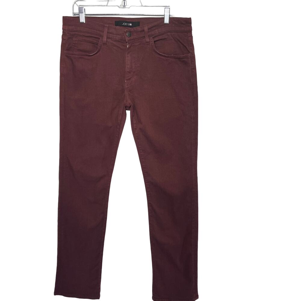 Joes Jeans Chino Red Brown Brixton Straight Narrow Jeans Mens 33 *